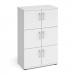 Wooden storage lockers 6 door - white with white doors LCK6DWH