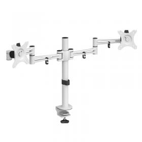 Luna double flat screen monitor arm - white LDMARM-WH