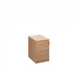 Wooden 2 drawer filing cabinet with silver handles 730mm high - beech
