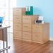 Wooden 2 drawer filing cabinet with silver handles 730mm high - beech LF2B