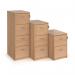 Wooden 2 drawer filing cabinet with silver handles 730mm high - beech LF2B