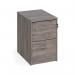 Wooden 2 drawer filing cabinet with silver handles 730mm high - Grey Oak LF2GO