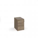 Wooden 2 drawer filing cabinet with silver handles 730mm high - Nebraska Oak LF2NO