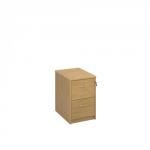 Wooden 2 drawer filing cabinet with silver handles 730mm high - oak LF2O