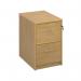 Wooden 2 drawer filing cabinet with silver handles 730mm high - oak LF2O