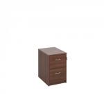 Wooden 2 drawer filing cabinet with silver handles 730mm high - walnut LF2W