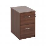 Wooden 2 drawer filing cabinet with silver handles 730mm high - walnut LF2W