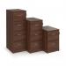 Wooden 2 drawer filing cabinet with silver handles 730mm high - walnut LF2W