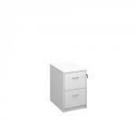 Wooden 2 drawer filing cabinet with silver handles 730mm high - white LF2WH