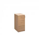 Wooden 3 drawer filing cabinet with silver handles 1045mm high - beech LF3B