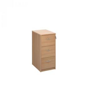 Wooden 3 drawer filing cabinet with silver handles 1045mm high - beech LF3B