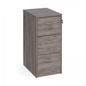 Wooden 3 drawer filing cabinet with silver handles 1045mm high - Grey