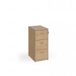 Wooden 3 drawer filing cabinet with silver handles 1045mm high - Kendal Oak LF3KO