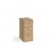 Wooden 3 drawer filing cabinet with silver handles 1045mm high - Kendal Oak LF3KO