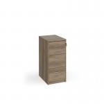 Wooden 3 drawer filing cabinet with silver handles 1045mm high - Nebraska Oak LF3NO