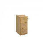 Wooden 3 drawer filing cabinet with silver handles 1045mm high - oak LF3O