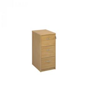 Wooden 3 drawer filing cabinet with silver handles 1045mm high - oak LF3O