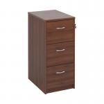 Wooden 3 drawer filing cabinet with silver handles 1045mm high - walnut LF3W