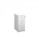 Wooden 3 drawer filing cabinet with silver handles 1045mm high - white LF3WH