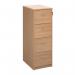 Wooden 4 drawer filing cabinet with silver handles 1360mm high - beech LF4B