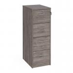 Wooden 4 drawer filing cabinet with silver handles 1360mm high - grey oak LF4GO