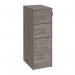 Wooden 4 drawer filing cabinet with silver handles 1360mm high - grey oak LF4GO