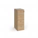 Wooden 4 drawer filing cabinet with silver handles 1360mm high - Kendal Oak LF4KO