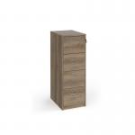 Wooden 4 drawer filing cabinet with silver handles 1360mm high - Nebraska Oak LF4NO
