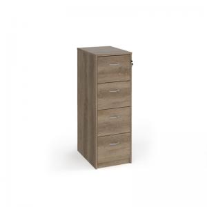Wooden 4 drawer filing cabinet with silver handles 1360mm high -