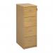 Wooden 4 drawer filing cabinet with silver handles 1360mm high - oak LF4O