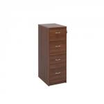 Wooden 4 drawer filing cabinet with silver handles 1360mm high - walnut LF4W