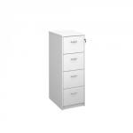 Wooden 4 drawer filing cabinet with silver handles 1360mm high - white LF4WH