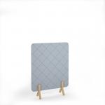 Lattice Acoustic Floor Standing Screen Wooden Legs 1200w 1600h - Light Grey LFSC1600-WF-LG