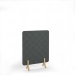 Lattice Acoustic Floor Standing Screen Wooden Legs 1200w 1600h - Moonlight Grey LFSC1600-WF-MG