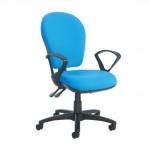 Lento high back operator chair fixed arms blue