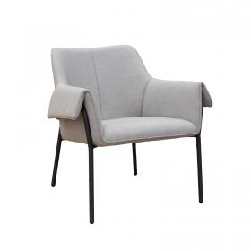 Liana lounge chair with black metal frame - light grey LIA01-LG