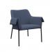 Liana lounge chair with black metal frame - mid-blue
