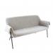 Liana two seater sofa with black metal frame - light grey LIA02-LG