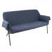 Liana two seater sofa with black metal frame - mid-blue LIA02-MB