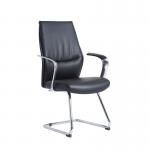 Limoges executive visitors chair - black leather faced LIM100C1