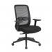 Lotus mesh back operator chair with adjustable arms, black frame & fabric seat LOT300K2-K