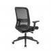 Lotus mesh back operator chair with adjustable arms, black frame & fabric seat LOT300K2-K