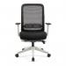 Lotus mesh back operator chair with adjustable arms, white frame & fabric seat LOT300K2-WH