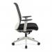 Lotus mesh back operator chair with adjustable arms, white frame & fabric seat LOT300K2-WH