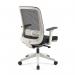 Lotus mesh back operator chair with adjustable arms, white frame & fabric seat LOT300K2-WH