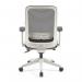 Lotus mesh back operator chair with adjustable arms, white frame & fabric seat LOT300K2-WH