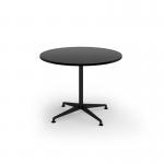 Loft circular dining table 1000 dia black frame black top LTDC10-K-BK
