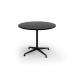 Loft circular dining table 1000 dia black frame black top LTDC10-K-BK