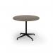 Loft circular dining table 1000 dia black frame Nebraska Oak Top LTDC10-K-NO