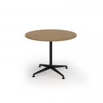 Loft circular dining table 1000 dia black frame oak top LTDC10-K-O